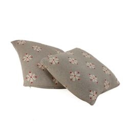 Pluchi Grey & White Ethnic Motifs Square Cotton Cushion Covers-12
