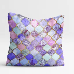 STITCHNEST Blue & Violet Set of 5 Abstract Square Cushion Covers image 3