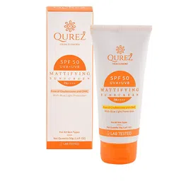 QUREZ Mattifying Sunscreen SPF 50 PA+++ with Blue Light Protection - 50 g image 5