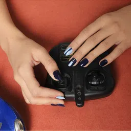 LICK 12 Pcs Navy Blue Artificial Reusable False Nails Extension With Application Kit image 4