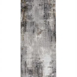 OBSESSIONS Cream-Colored & Grey Abstract-Printed Anti-Static Floor Runner image 5