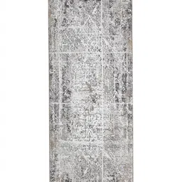 OBSESSIONS Cream-Colored & Brown Abstract-Printed Anti-Static Floor Runner image 2
