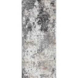 OBSESSIONS Grey & Off White Abstract-Printed Anti-Static Floor Runner image 5