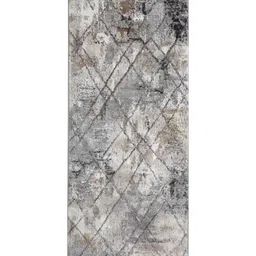 OBSESSIONS Grey & Brown Abstract Printed Anti Static Floor Runner image 2