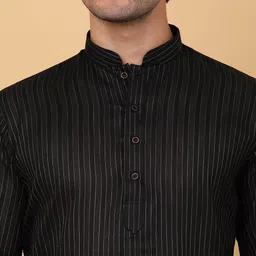 KRAFT INDIA Striped Thread Work Pure Cotton Straigth Kurta image 2