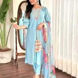 Rayon Slub Women Kurti With Dupatta & Bottomwear-image-39