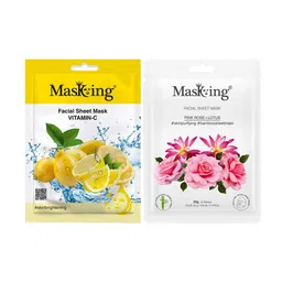 MasKing Set of 2 Beauty Bamboo Facial Sheet Mask - Vitamin C & Pink Rose - 20 g Each-picture-49