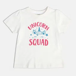 MINI KLUB Girls Typography Printed Round Neck Puff Sleeves Cotton Top-image-90