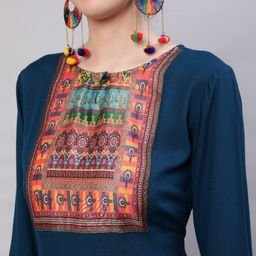AKS Ethnic Motifs Yoke Design Kurta with Trousers & Dupatta image 5