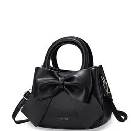 SYGA Structured Handheld Bag With Bow Detail image 2