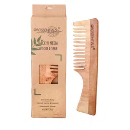 OROSSENTIALS Set of 2 Neem Wooden Comb - Brown & Beige image 5