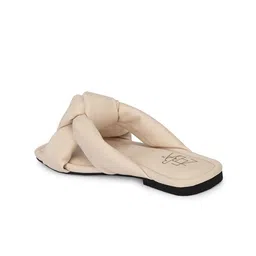 Zebba Women Beige Open Toe Flats image 5