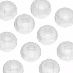 Hanging paper WhiteLantern Pack of 10 L 12 inch 20 White Paper Hanging Lantern-image-43