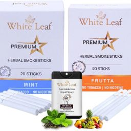 Herbals Mint & Frutta Flavour Cigarette, Pack Of 2 (40 Sticks & 20 ML Shot) Smoking Cessations-20