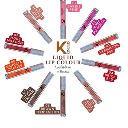 KINDED Set Of 2 Vitamin E Enriched Long Lasting Matte Liquid Lip Colour Lipstick 6 ml-Rust Crust 05 & More Maroon 09 image 3