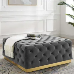 Tufted Ottoman In Midnight Grey Color-image-67