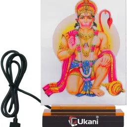 UV Printed USB HANUMANJI Lamp for Car/Office/Desktop/Table Top Table Lamp-7