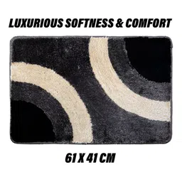 Kuber Industries Grey & Beige Patterned Cotton Rectangular Doormat image 3