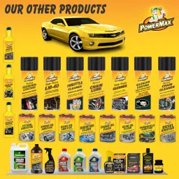 powermax Chain Lubricant/Grease Spray 150ml, Engine Oil Additive 60ml, Engine Oil Flush 60ml Combo image 5