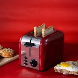 wonderchef Pop Up 2 Slice Toaster Crimson Edge, 850W, 5 Browning Controls, Removable Crumb Tray, 2 Years Warranty, Red 850 W Pop Up Toaster image 5