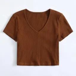 Casual Regular Sleeves Solid Women Brown Top-picture-10