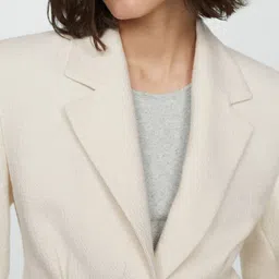 MANGO Notched Lapel Textured Formal Blazer image 3