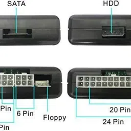 oncro PC Laptop power supply tester, Motherboard Computer PC 24 pin 20 pin 8 pin 6 pin 4 pin for PSU, ATX, SATA, HDD, SMPS, PC, Floppy with LED Indicator Light Analog Battery Tester image 2
