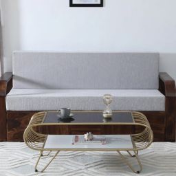 casacraft from pepperfry Krenz Metal Coffee Table In Brass Finish With Glass Top-picture-48