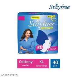 Stayfree Secure XL(Dark Blue) | Cottony Soft Sanitary Pads for Women,40 Pads-picture-5