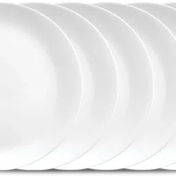 Cosmo Collection, Opal Glass Quarter Plate Set 6 pcs, Plainware, White Rice Plates-image-43