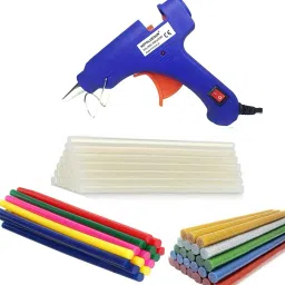 20W 20 WATT 7MM hot melt Glue Gun with ON Off Switch and LED Indicator 5 Transparent + 5 Colored + 5 Glitter Sticks Standard Temperature Corded Glue Gun-16