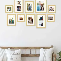 art street Waze Set Of 10 Beige Synthetic Wood Collage Photo Frames-picture-47