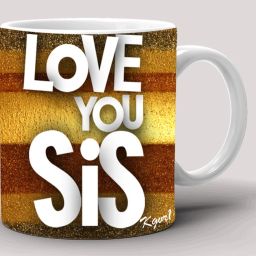 "Love Sis Striped"Best Gift for Sister|Girls|Friends|Birthday|Rakhi Gift|Printed Ceramic Coffee Mug-image-2