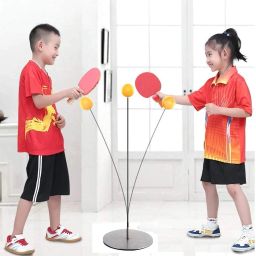 Table Tennis Trainer with Elastic Shaft, Portable Ping Pong Balls Set for Kids Multicolor Custom Strung Tennis Racquet-picture-29