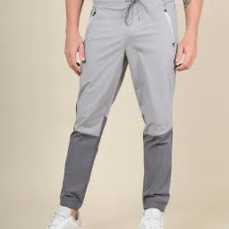 Men Colorblock Grey Track Pants-image-22