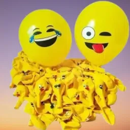Printed Emoji Balloons Smiley Face Expression Latex Balloon (Yellow, 12") Balloon-image-98