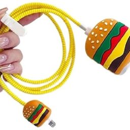 Like Star Compatible for iPhone Charger Cover for 18-20W Full Protection Burger With Cable Protector-image-86