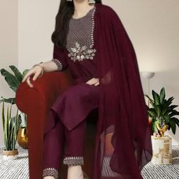 Rayon Slub Women Kurti With Dupatta & Bottomwear-image-71