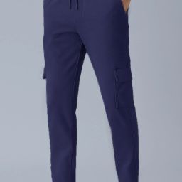 Men Solid Blue Track Pants-image-41