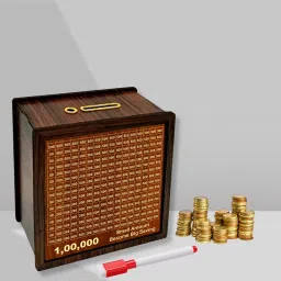 Wooden 1 Lakh Money Savings Piggy Bank Box with Numbers Coin Bank-image-45