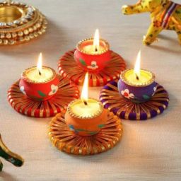 Mitti Ke Diye With Wax For Diwali Pooja Laxmi Pooja Home Decoration Earthenware (Pack of 10) Table Diya-image-12