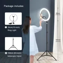 Techpunch 10 Inch LED Selfie Ring Light Mobile Holder for Photo, Video3 mode Ring Flash image 3