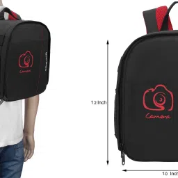 AdventIQ DSLR/SLR Camera Lens Shoulder Printed Backpack-(BNP 0197P-Camera 1)-Red ClrCamera Bag image 5