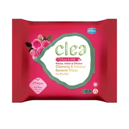 Clea Set of 4 Rose & Milk Cleansing & Makeup Remover Wet Wipes - 25 Pulls each image 2