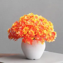 foliyaj Plastic Orange And Blend With Leaves Mini Tree With Pot Artificial Plants-picture-44