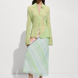MANGO Checked Midi A-Line Skirt image 4