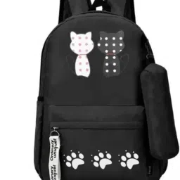 Medium 24 L Backpack Women Cat Printed Design Shoulder Bag For Girls-image-62
