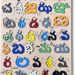 Telugu Alphabet Wooden Puzzle Board - Fun & Educational Learning Toy for Kids,-15