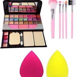 Makeup kit With 5 Pieces Makeup Brushes Set and 2 Pieces Blender Puff Combo-image-5