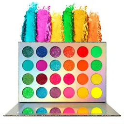 DE'LANCI 24 Color UV Blacklight Aurora Glow-Neon  Glow in the Dark Eyeshadow Palette image 4